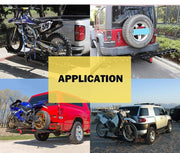 San Hima motorcycle carrier rack with ramp attached to vehicles for transporting dirt bikes
