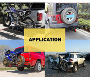 San Hima motorcycle carrier rack with ramp attached to vehicles for transporting dirt bikes