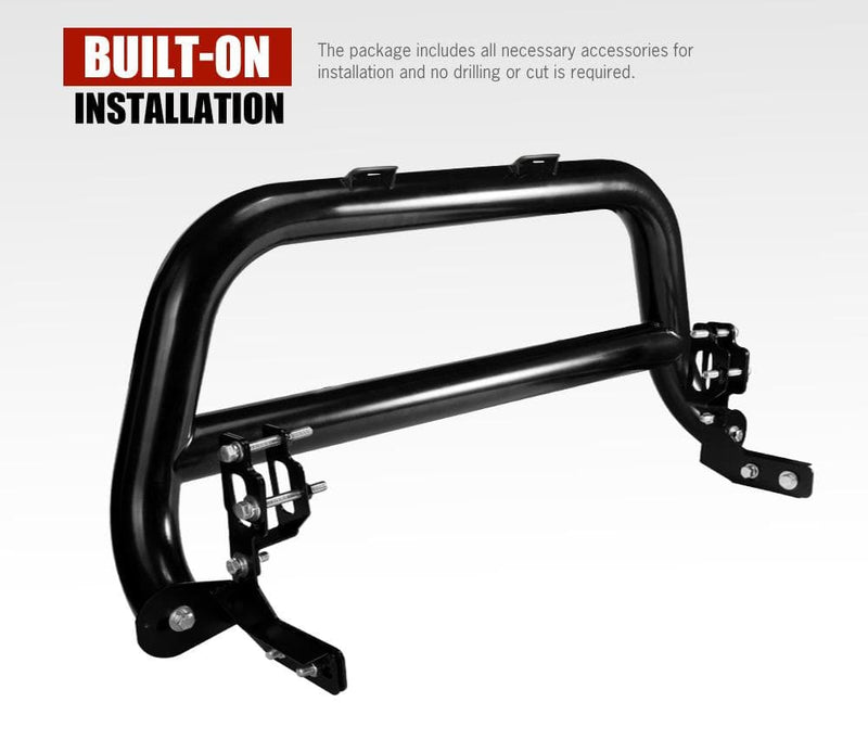 Black metal nudge bar for Ford Ranger San Hima T6 T7 PX 2012-2020 installation