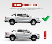 Silver Ford Ranger with San Hima Nudge Bar in two configurations showcasing durability