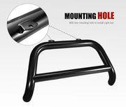 Black tubular nudge bar grille guard with mounting holes for Mitsubishi Triton MQ