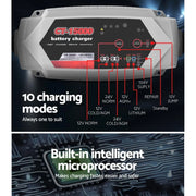 Smart Battery Charger 15A 12V/24V with multiple modes and microprocessor for efficient charging