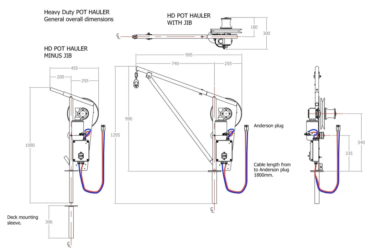 Stressfree Marine Heavy Duty 440lb/200kg Pot Line Hauler - Electric Winch
