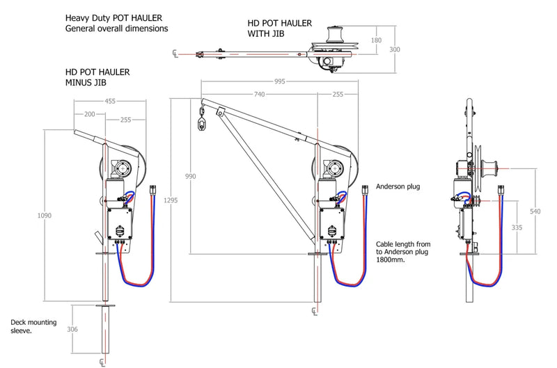 Stressfree Marine Heavy Duty 440lb/200kg Pot Line Hauler - Electric Winch