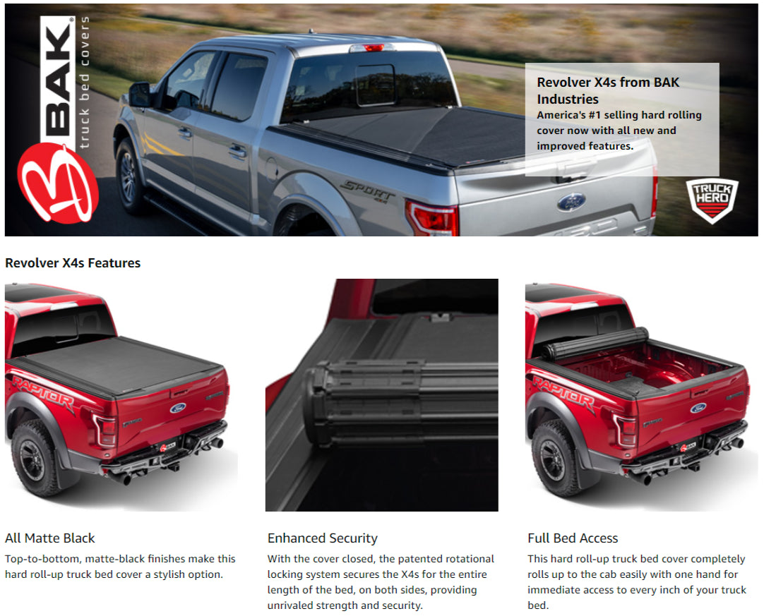BAK Revolver X4s Hard Rolling Tonneau Cover for RAM 1500 DT Crew Cab