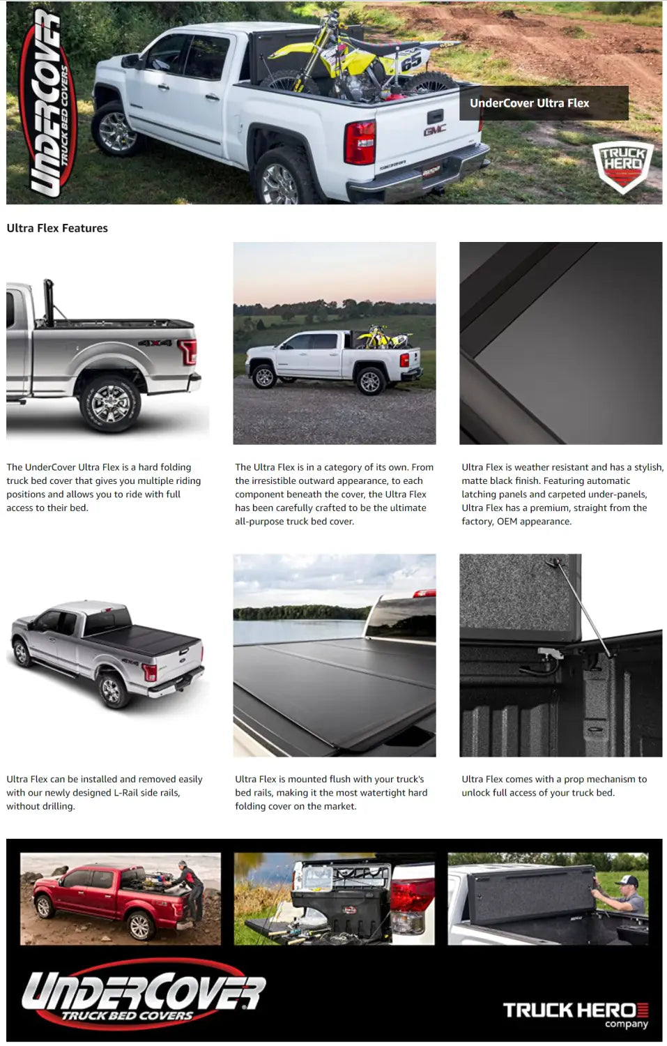 UnderCover Ultra Flex Hard Folding Truck Bed Tonneau Cover for RAM / Silverado / Ford / LDV