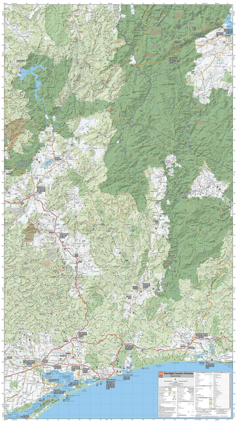 The Victorian High Country | Eastern Super Map | 800x1430 | Laminated