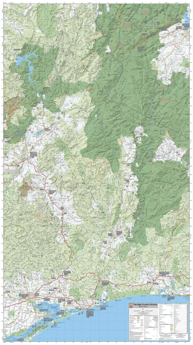 The Victorian High Country | Eastern Super Map | 800x1430 | Laminated