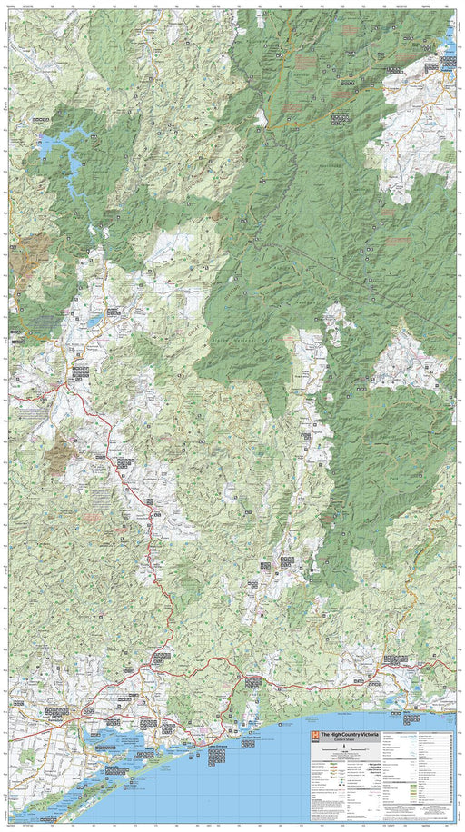 The Victorian High Country | Eastern Super Map | 800x1430 | Laminated