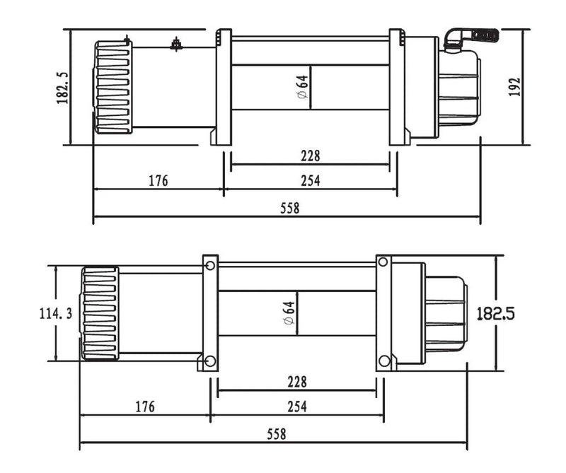 VRS 12500lb 4wd Winch With Synthetic Rope | V12500S | IP68 Rating - Electric Winch