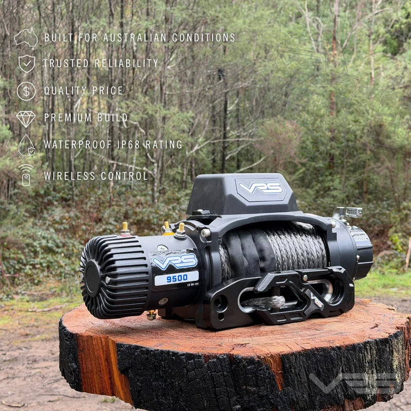 VRS 9500lb Electric Winch | 12V | Synthetic Rope