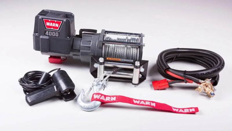 Warn 4000lb 12V Utility Winch 13.0m Wire Rope - Electric Winch