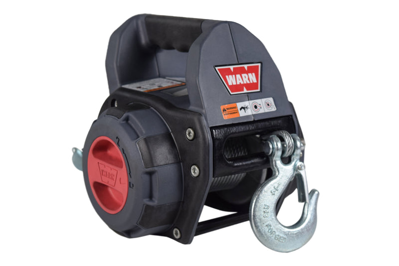 Warn 750lb drill winch with metal hook for portable drill applications