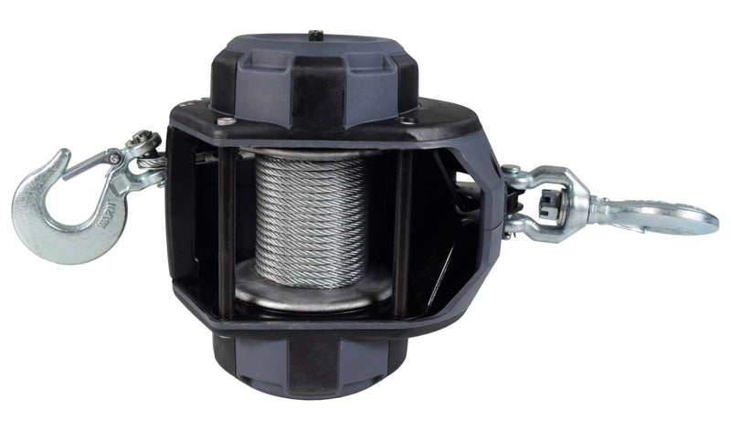 Warn 750lb drill winch with hooks and cable spool for portable drill applications
