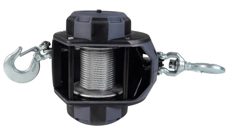 Warn 750lb drill winch with hooks and cable spool for portable drill applications