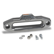 Warn branded polished aluminium hawse fairlead with mounting hardware and standard drum
