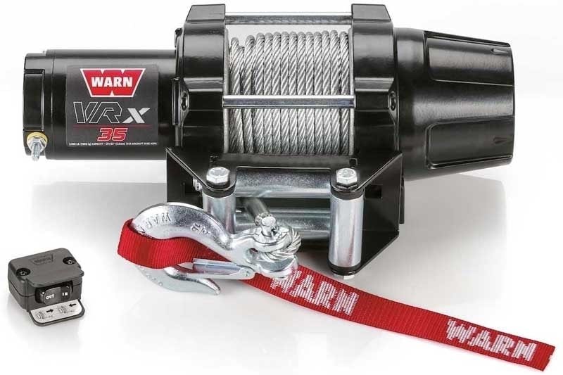 Warn VRX 35-S 3500lb Powersports ATV Winch with Synthetic Rope - Steel Cable - ATV Winch