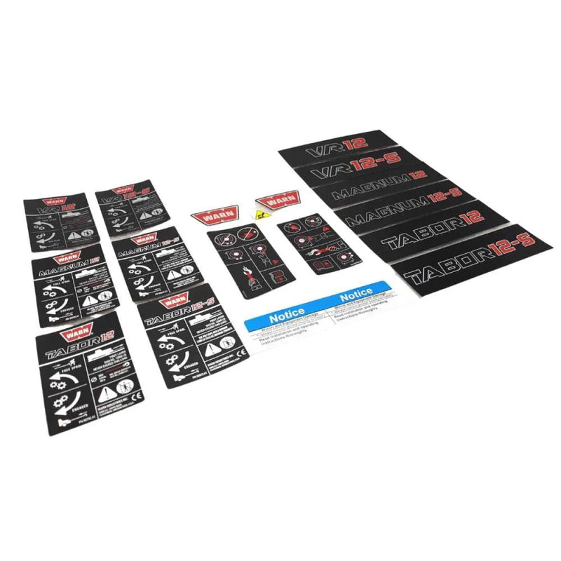Warn Winch Label Kit for VR 12K, Tabor 12K and Magnum 12K Winch | 92036