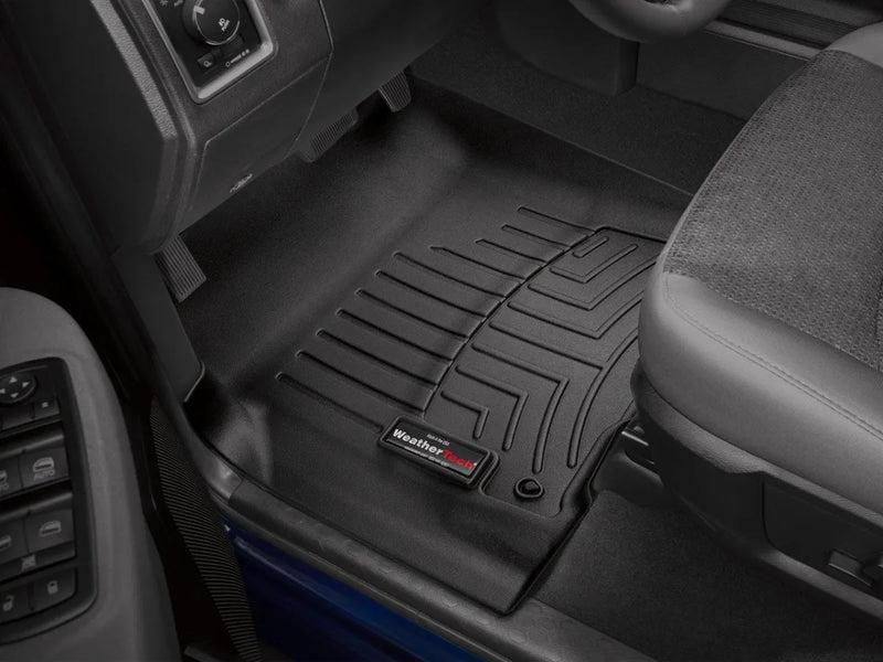 Custom-fit WeatherTech FloorLiner for vehicle front seat area, ideal for WeatherTech Floorliner user