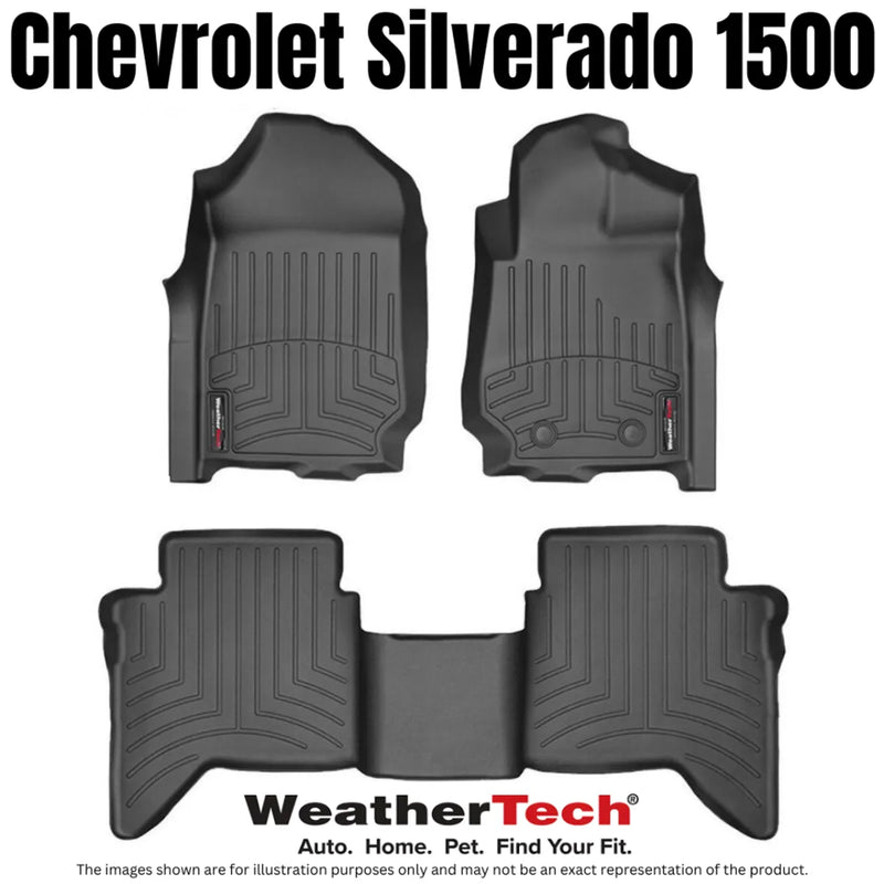 Weathertech FloorLiner Laser Measured Custom Fit | Front and Rear Set - Chevrolet Silverado 1500 | 2023 +