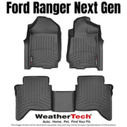 Weathertech FloorLiner Laser Measured Custom Fit | Front and Rear Set - Ford Ranger Next Gen (2023 + ) | Front and Rear