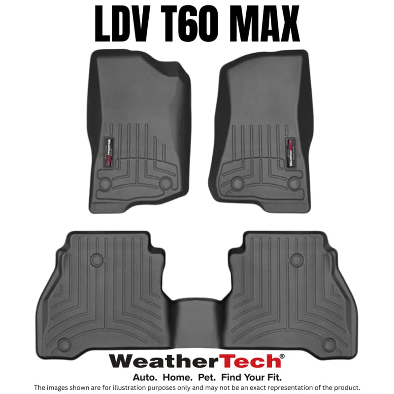 Weathertech FloorLiner Laser Measured Custom Fit | Front and Rear Set - LDV T60 MAX (2023 + ) | Front and Rear