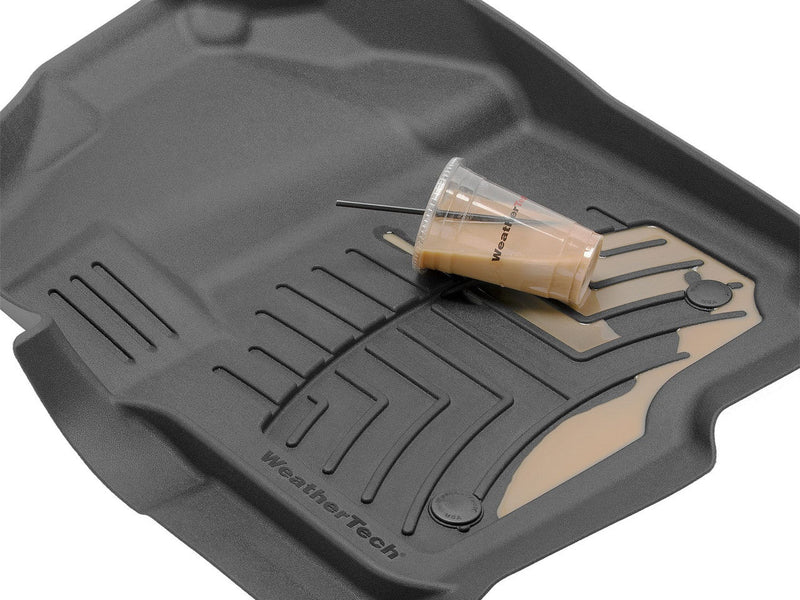 WeatherTech high-performance molded rubber rear floor mats with textured pattern and raised edges
