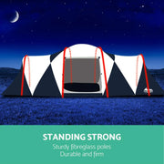 Weisshorn 12 Person Canvas Dome Camping Tent | Navy & Grey - Tent