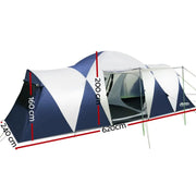 Weisshorn 12 Person Canvas Dome Camping Tent | Navy & Grey - Tent