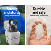 Portable outdoor camping toilet with kettlebell on top for Weisshorn 20L camping toilet