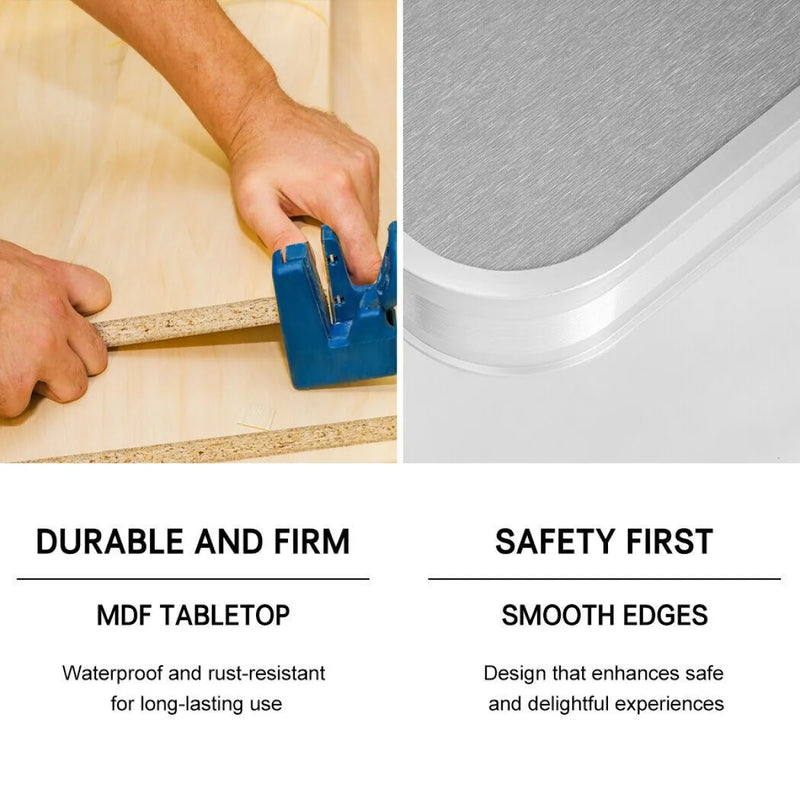 Folding Camping Table with Stools Set Portable Picnic Outdoor Garden BBQ Setting - Outdoor > Camping