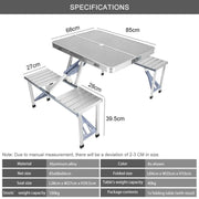 Folding Camping Table with Stools Set Portable Picnic Outdoor Garden BBQ Setting - Outdoor > Camping