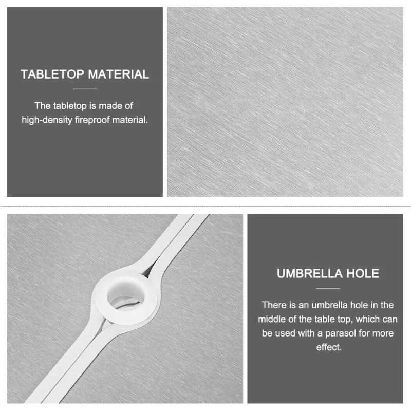 Folding Camping Table with Stools Set Portable Picnic Outdoor Garden BBQ Setting - Outdoor > Camping