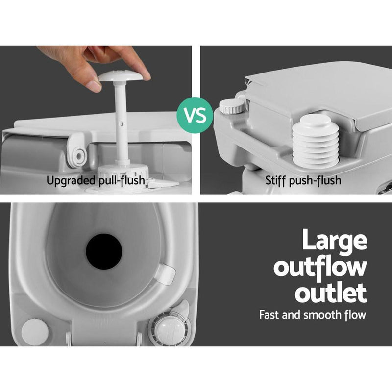 Weisshorn Outdoor Portable Camping Toilet with various flushing mechanisms for easy camping use