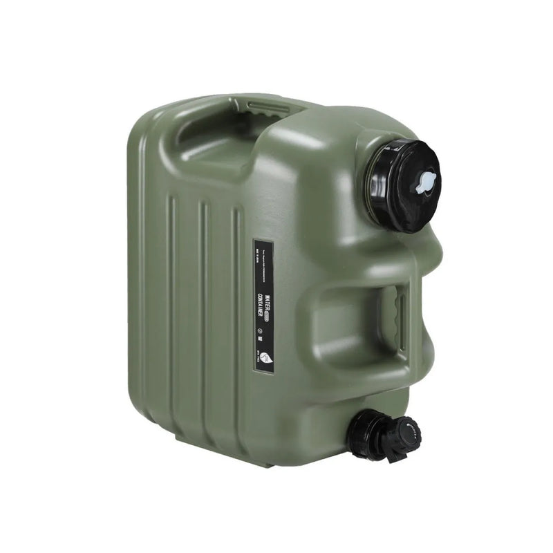 Olive green Weisshorn Poly Jerry Can with Tap 25L fuel container with extension tube