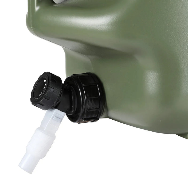 Spigot attached to Weisshorn 25L Poly Jerry Can water tank with extension tube