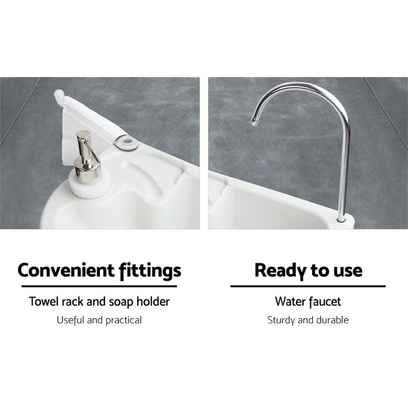 Weisshorn Portable Camping Wash Basin with accessories, 19 Litre camping wash basin