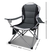 Portable Folding Camping Armchair | Set of 2 | Grey - Camping Accessories
