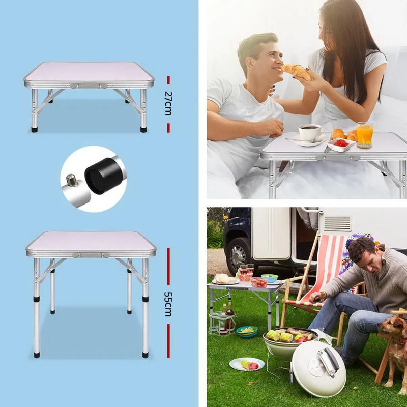 Weisshorn Portable Folding Camping Table with adjustable height legs, lightweight camping table