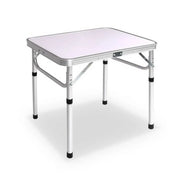 Weisshorn Portable Folding Camping Table with aluminum frame and white top