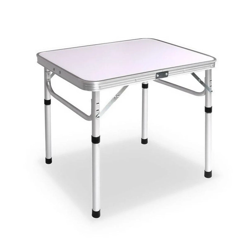 Weisshorn Portable Folding Camping Table with aluminum frame and white top