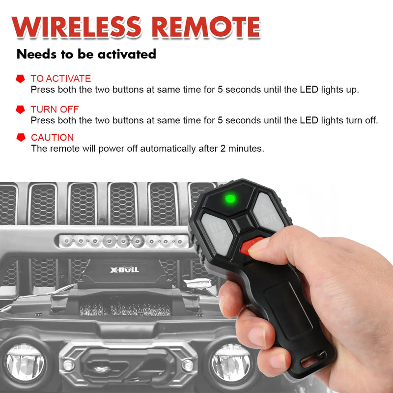 X-BULL 12V 4WD Wireless Winch Remote Control Handset