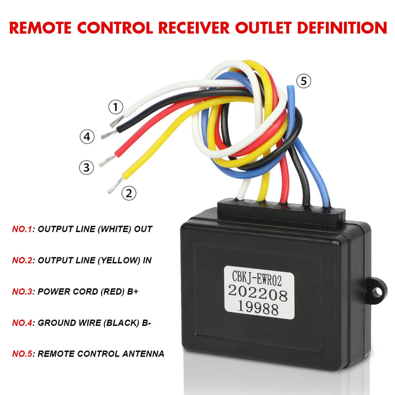 X-BULL 12V 4WD Wireless Winch Remote Control Handset