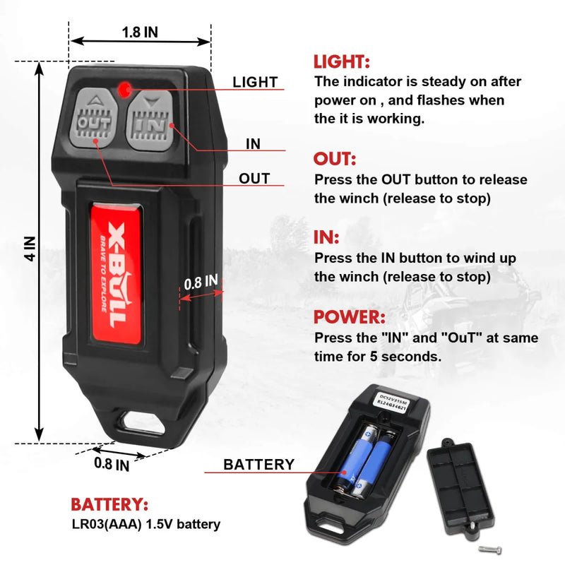 X-BULL 12V Twin Remote Winch Controls