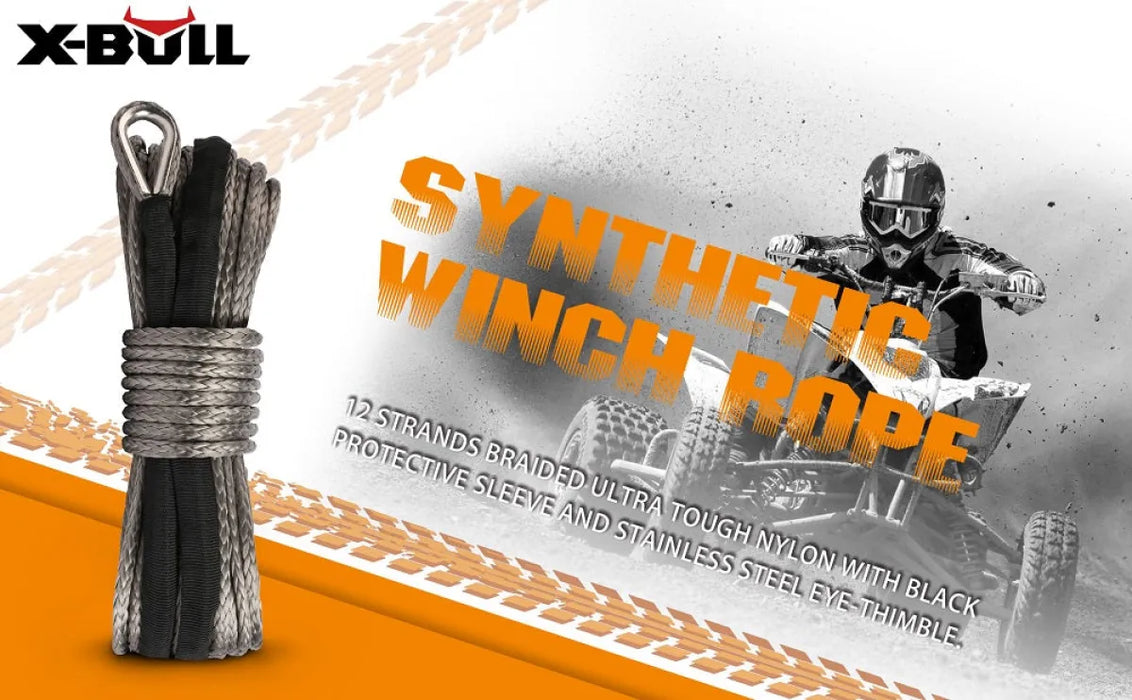 X-Bull Dyneema Synthetic ATV Winch Rope | 5.5mm x 13m