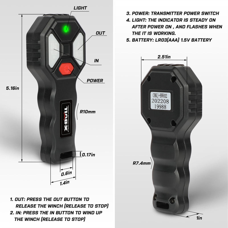 X-BULL Winch Twin Wireless 45m Remotes with Isolator