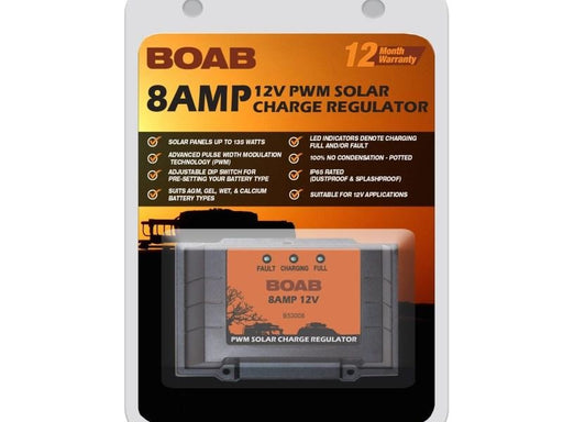 Boab 12V 8Amp PWM Solar Charge Regulator - Solar Accessories