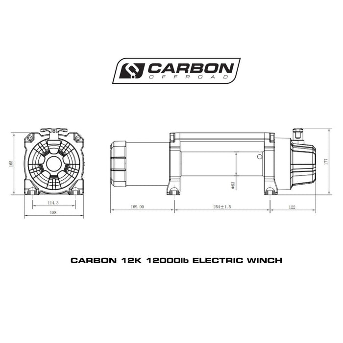 Carbon Offroad 12K 12000lb Winch Installation Bundle Kit | Version 3 - Electric Winch
