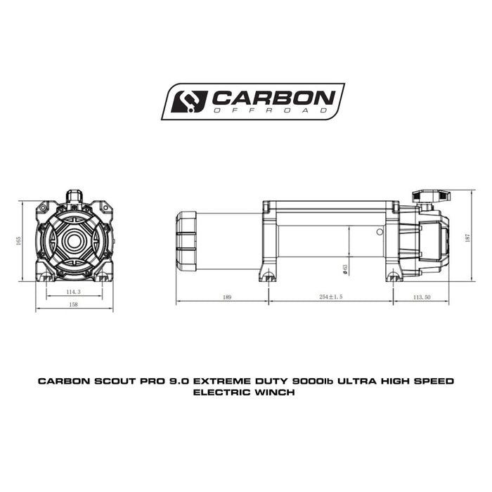 Carbon Offroad 9k Scout Pro 9000lb Winch Installation Bundle - Electric Winch
