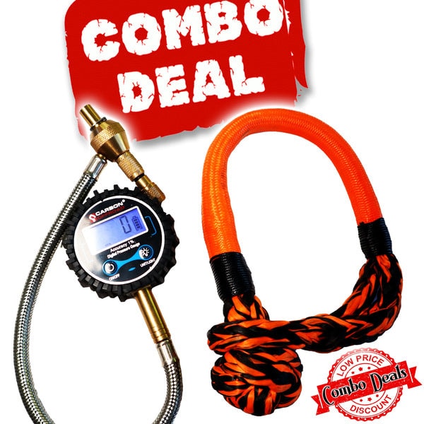 Carbon Offroad Digital Tyre Deflator and 13T Monkey Fist Soft Shackle Bundle - Recovery Gear Bundles